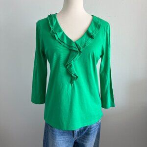 Talbots Green 3/4 Sleeve Top, Size M
